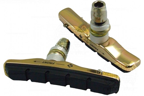 Cartridge brake pads with - v,