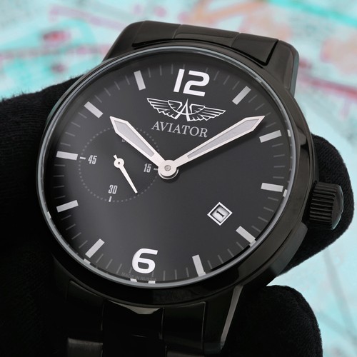 45mm aviator pilot watch black - aviator,