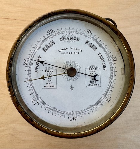 Vintage brass barometer - vintage,