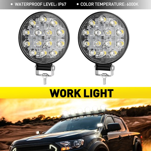 Round white led work lamps - white,