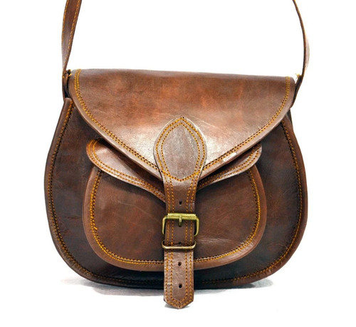 Handmade leather satchel - satchel, bag