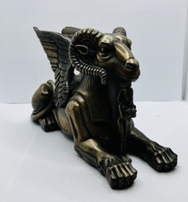 Egyptian Sphinx Ram Banebdjedet Sphinx God Black Gold Signed Veronese 2000 1.5kg