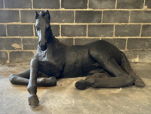 Lifesize cast iron laying - iron,