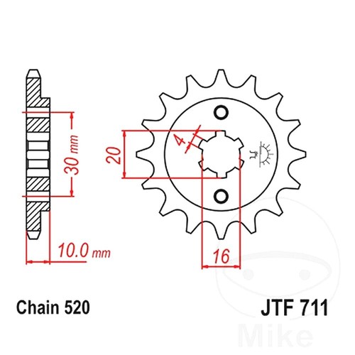 Front sprocket tooth 520 - sprocket,