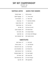 Sheffield United vs QPR - A4 Teamsheet - 8/11/2025 - Championship