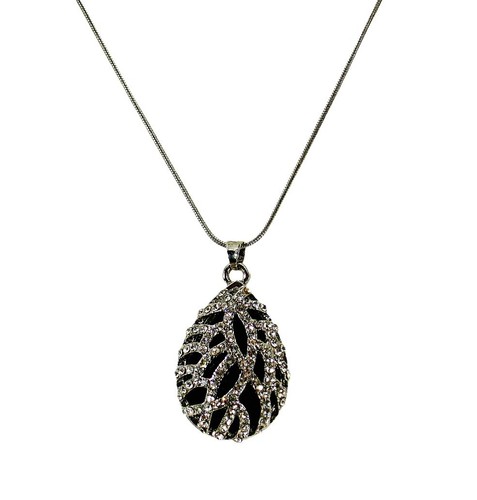Clear crystal teardrop pendant