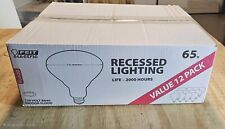 Feit BR 40 65W Indoor Flood Light Bulbs White Pack of 12 Alt To Phillips Brand