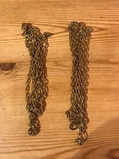 087a  2 x Vintage Nu Elck Syn Sin Dutch Wall Clock Brass Chains 72"