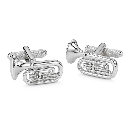 Tuba cufflinks onyx - tuba,