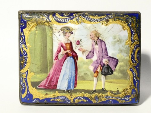 18thc bilston enamel table - enamel,