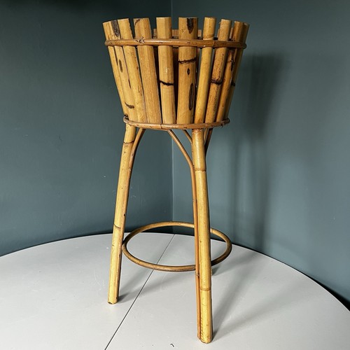 Vintage bamboo plant stand - vintage,