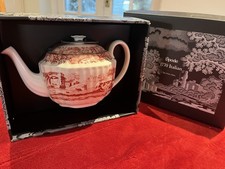 NEW IN BOX  SPODE 1770 Italian Teapot Cranberry Red Fine Bone China RRP £185