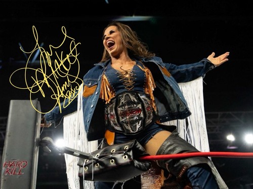 Mickie james signed 6x4 - james,