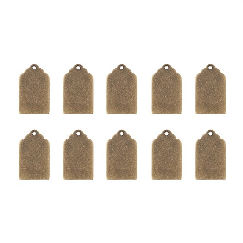 10x antique bronze metal tag - 10x,