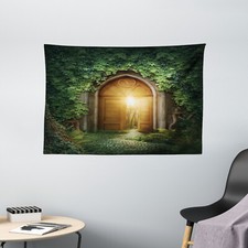 Green Wide Tapestry Mystic Vivid Sun Beams