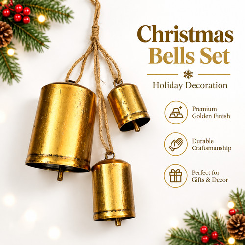 Vintage christmas cow gold - christmas,