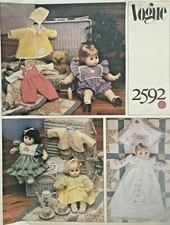 1980's VOGUE Wardrobe For Baby Doll Pattern 2592 Size S,L UNCUT