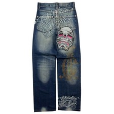 Vintage Christian Audigier Embroidered Skull Jeans  - Waist: 30”