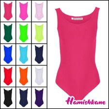 Ballet Dance Leotard Girls Sleeveless Gymnastics Microfibre Kids Plain Bodysuit
