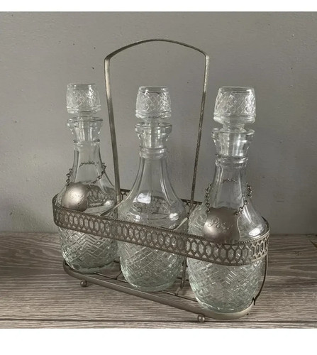 Vintage metal tantalus with - tantalus, 3