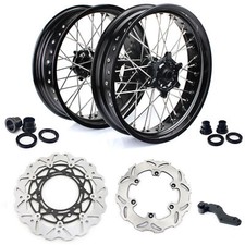 17" Supermoto Black Wheels Disks Caliper For KTM 125-530 EXC EXC-F SX XC-F SX-F