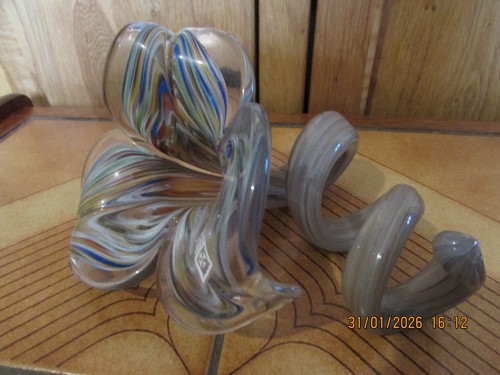 Mdina art glass spiral - , stemmed