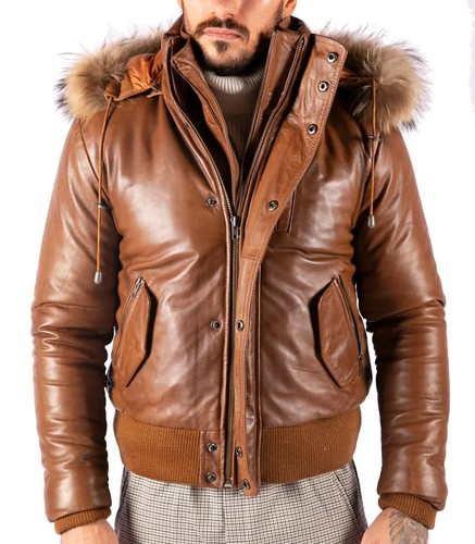 Men biker bomber retro - men's,
