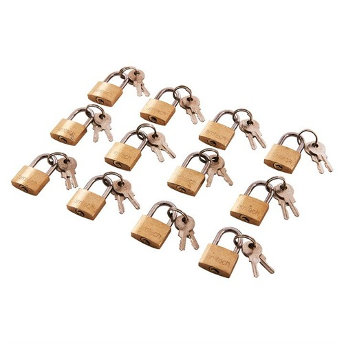 Pack 20mm brass - 12, padlocks