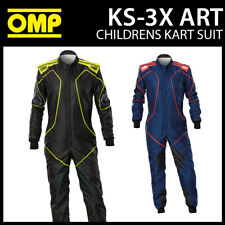 2025 OMP KS-3X ART Kids Karting Suit Navy/Red Design FIA 8877-2022 Kart Racing