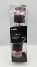 Dunelm 28mm Finials For Curtain Pole in Satin Steel Pink Mauve New In Box 
