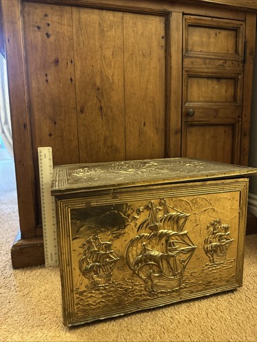 Vintage antique brass coal - vintage,