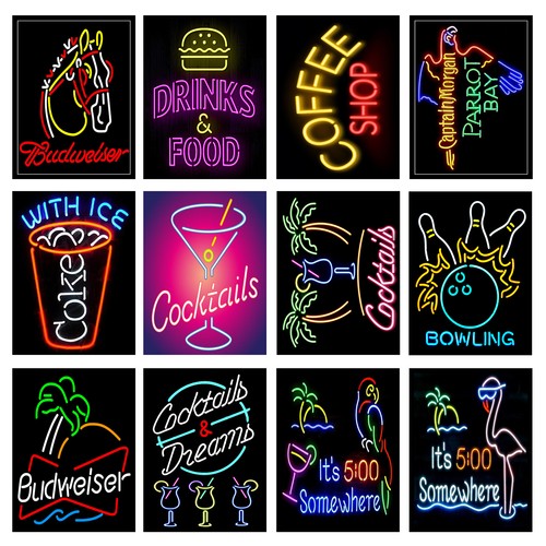 Neon prints retro metal - prints,