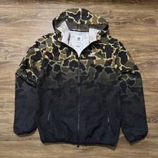 Adidas Originals Camo Windbreaker Jacket Hooded Trefoil Cagoule Mens Size Small