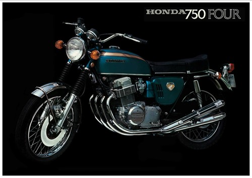 Honda poster cb750 blue - poster,