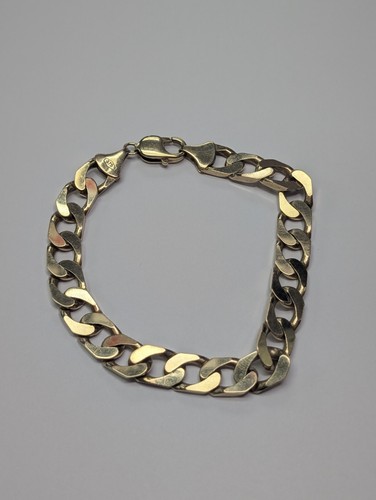 9ct gold curb bracelet - gold, 9"