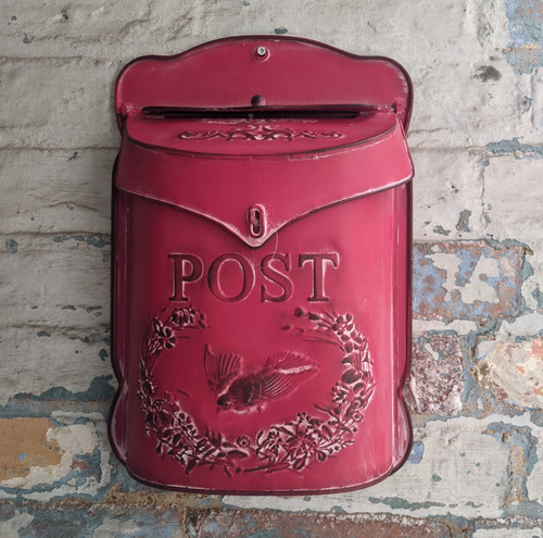 New red metal tin shabby - metal,