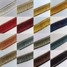 SILKY VISCOSE BRUSH FRINGE Upholstery Furnishing Cut Ruche Trim by Metre or Reel