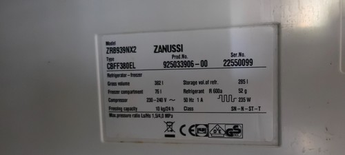 Zanussi zrb939 nx2 fridge - zrb939,