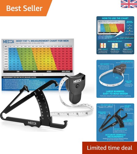 Black body fat caliper and - black,