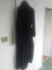 LONG BLACK FAUX FUR  BELTED