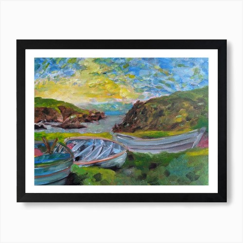 Boats shetland art print - boats,