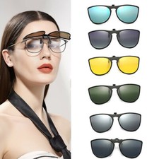 Polarised Clip On Sunglasses Flip Up UV400 Sports Fishing Cycling Outdoor Large