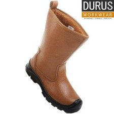 Durus Workwear Steel Toe Cap Safety Protective Fur Lined Rigger Long Boot