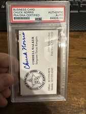 Walker Texas Ranger Business Card Signed By Chuck Norris authenticated By PSA
