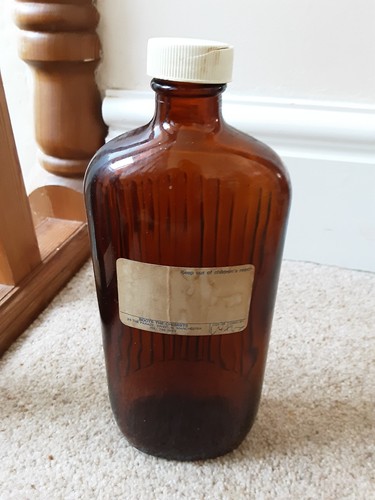 Vintage ribbed amber glass - amber,