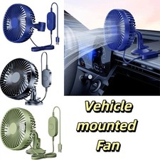 Dual-Head Car Fan with USB