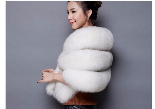 Faux fur shawl winter shrug - fur,