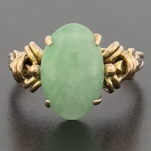 14ct yellow gold jade - 14ct,