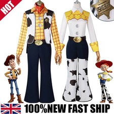 Toy Story 4 Cosplay Costume Woody Cowboy Jessie Outfit Hat Full Set Halloween UK