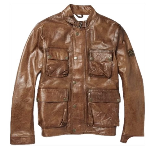 Belstaff brown leather jacket - belstaff,